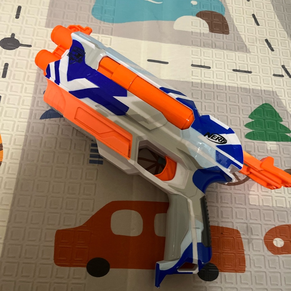 NERF Blaster Toy - Blue and Orange